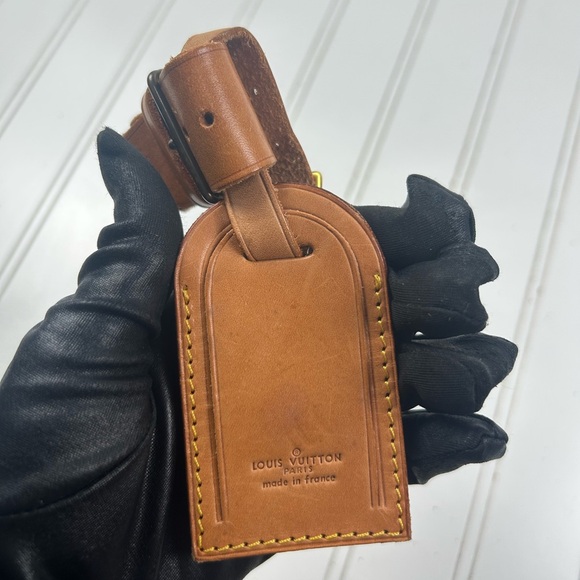 Louis Vuitton Tan Leather Luggage Tag Vintage - Picture 4 of 5